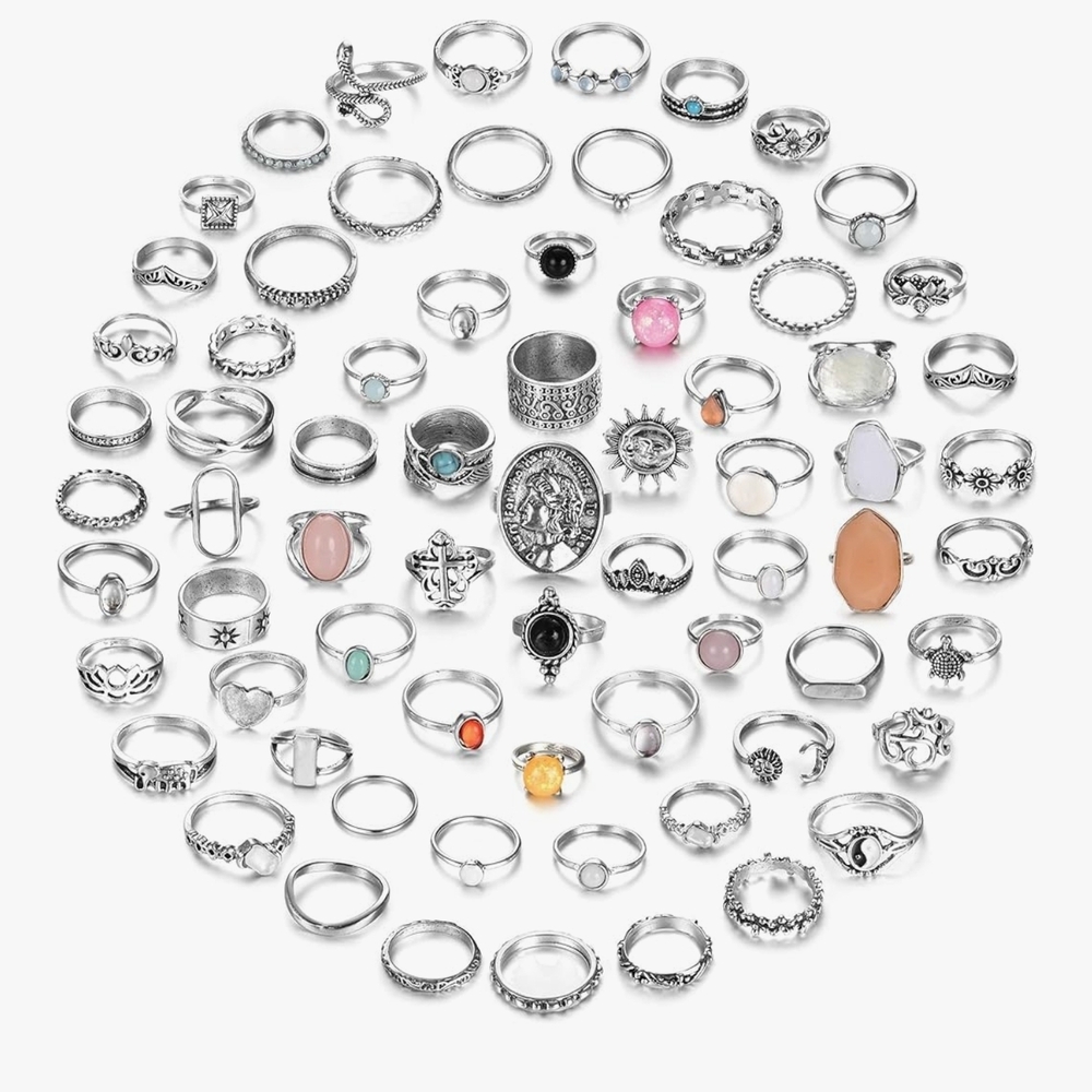 Elegant Silver Ring Set for Women